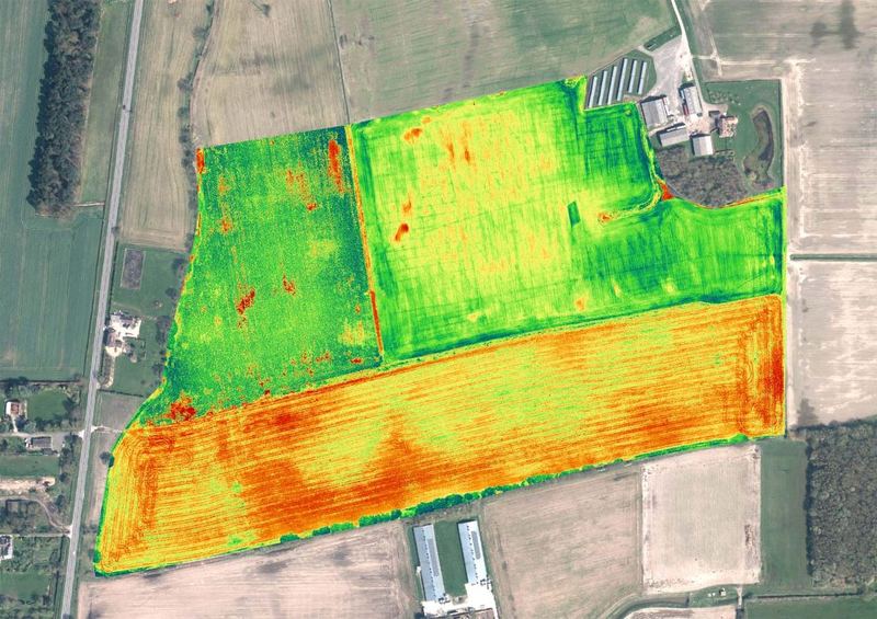 Hartă NDVI generată dintr-un zbor multispectral